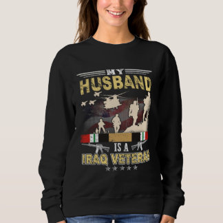 Sweatshirt Mon mari est un vétéran de l'Irak Fière journée de