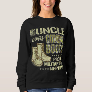Sweatshirt Mon oncle Porte des bottes de combat Chien Tags Fi