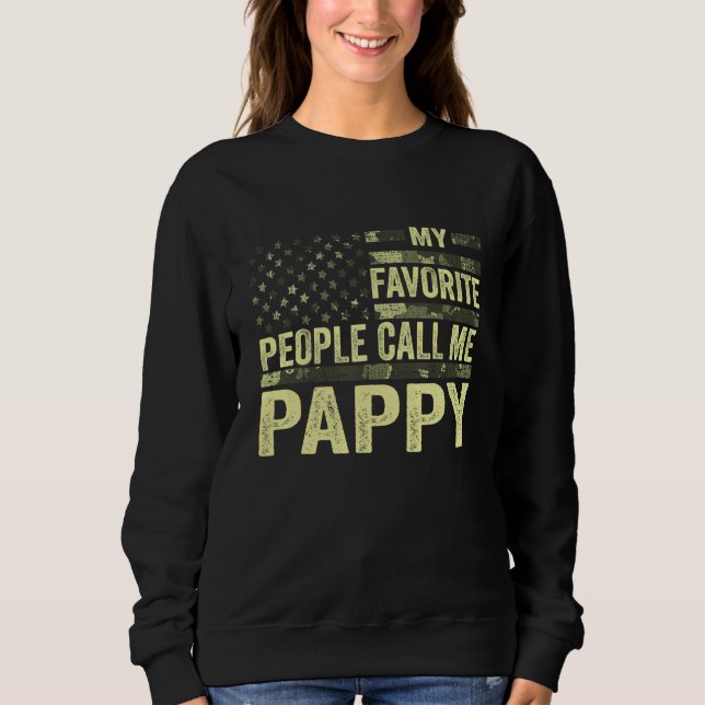Sweatshirt Mon peuple favori m'appelle Pappy American Flag 4e (Devant)