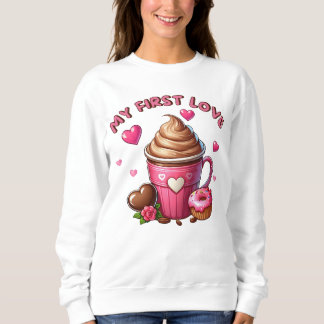 Sweatshirt Mon Premier Cupcake Et Café D'Amour