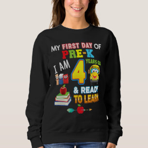 Sweatshirt Mon premier jour de pré-maternelle j'ai 4 ans et p