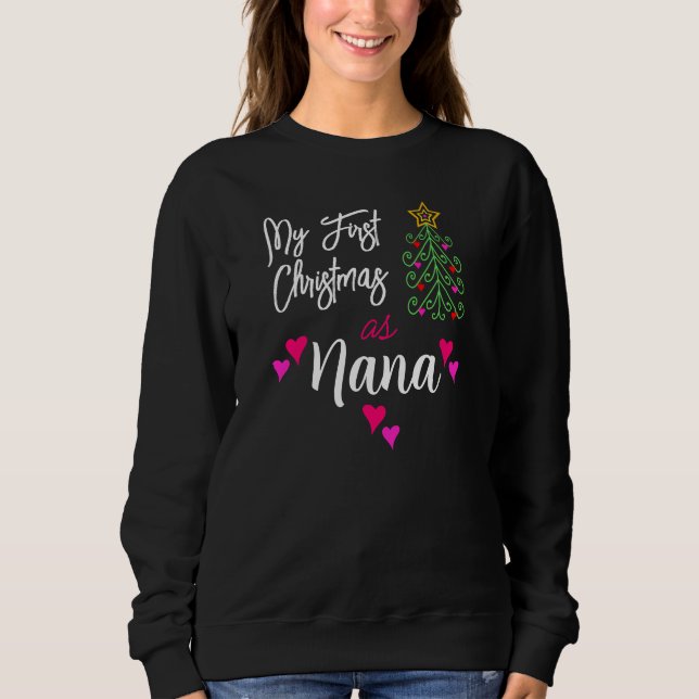 Sweatshirt Mon Premier Noël En Arbre De Coeurs Rose Nana (Devant)
