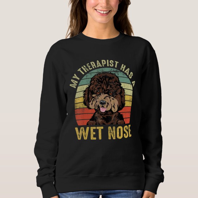 Sweatshirt Mon thérapeute a un nez mouillé  chien Cavapoo (Devant)