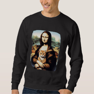 Sweatshirt mona lisa tenant chat kitty pour chats amoureux ch