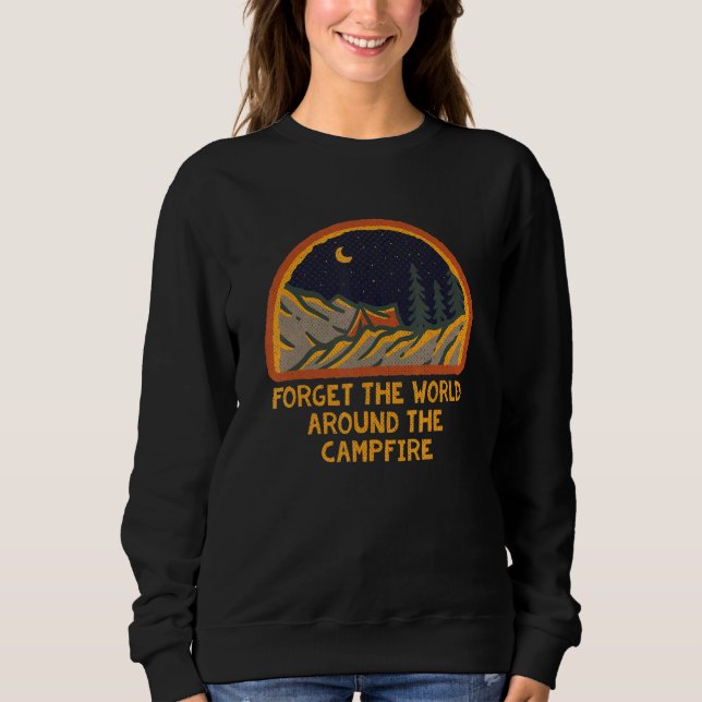 Sweatshirt Monde autour du feu de camp citations de camping c (Devant)