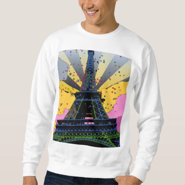 Sweatshirt Monde psychédélique : Tour Eiffel, Paris France A1 (Devant)