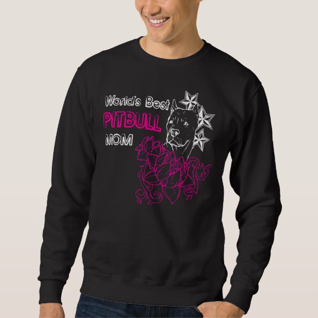 Sweatshirt Mondes Meilleur Pitbull maman ajusté (Devant)