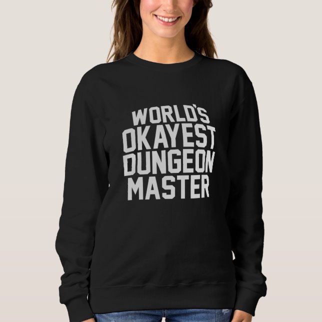 Sweatshirt Mondes Okayest Dm D20 Tabletop Rpg Dungeon Retro (Devant)