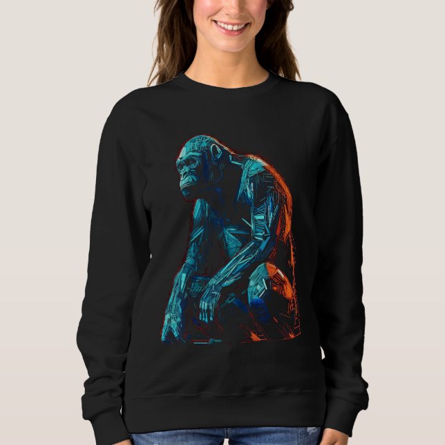 Sweatshirt Monkey artwork - animal art zoo gorilla (Devant)