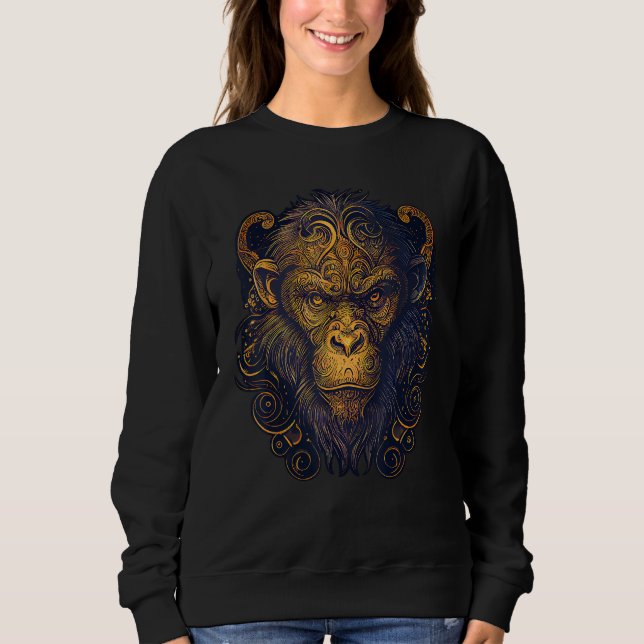 Sweatshirt Monkey Chinese Zodiac Animal Horoscope Astrology (Devant)