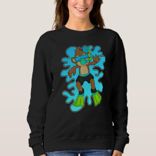 Sweatshirt Monkey Diving Snorkel Pnage lunettes