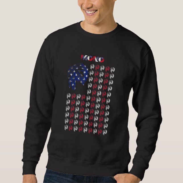 Sweatshirt Mono Amérindien Chef Usa Drapeau 4 juil (Devant)