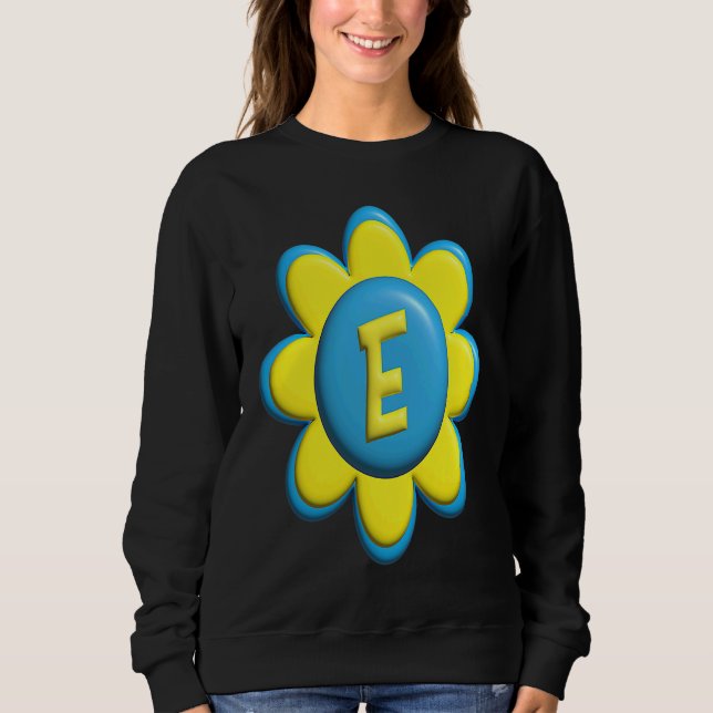 Sweatshirt Monogram E  Colorful Flower (Devant)