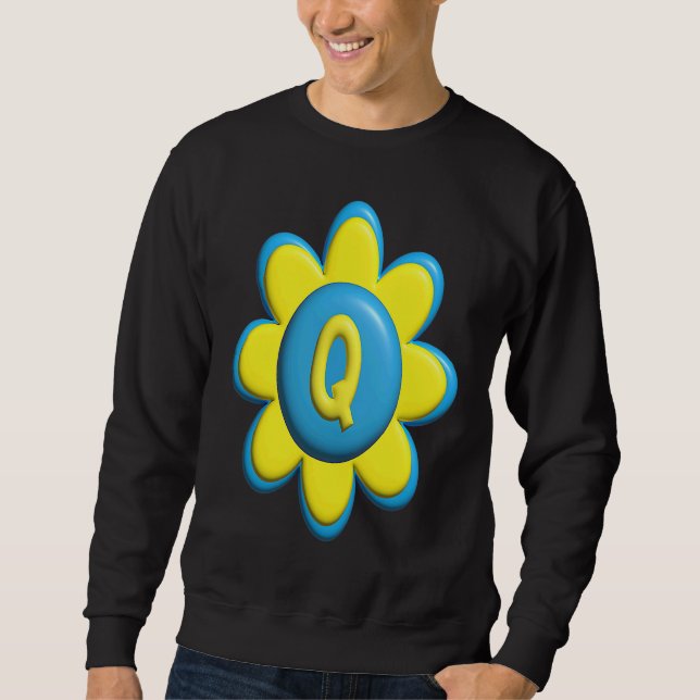 Sweatshirt Monogram Q  Colorful Flower (Devant)
