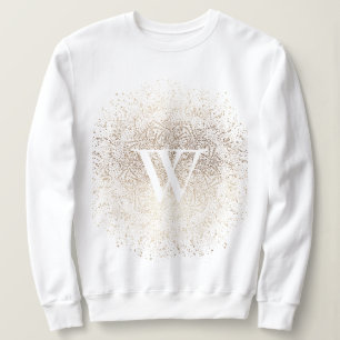 Sweatshirt Monogramme de flocon de neige à étincelles d'or