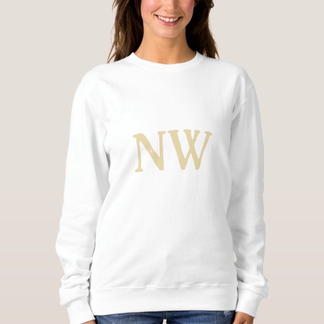 Sweatshirt monogramme doré initiales personnalisées femmes (Devant)