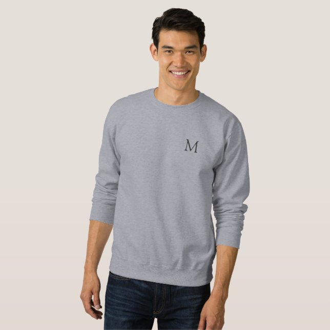 Sweatshirt Monogramme Elégant Modèle tendance Grey moderne (Devant entier)