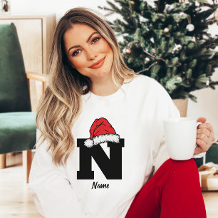 Sweatshirt Monogramme Famille Noël Personnalisez Avec Nom