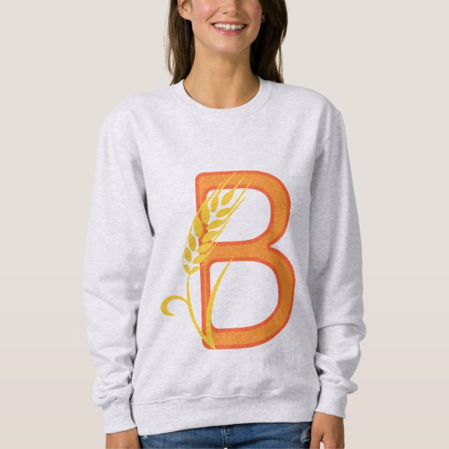 Sweatshirt monogramme floral B lettre majuscule (Devant)