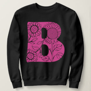 Sweatshirt monogramme floral B lettre majuscule