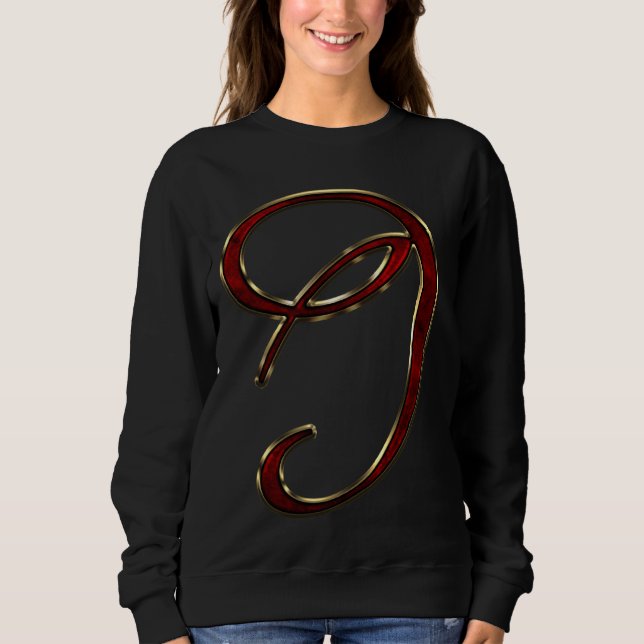 Sweatshirt Monogramme Lettre initiale I Rouge (Devant)