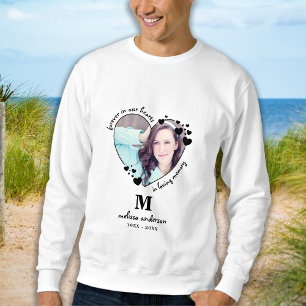Sweatshirt Monogramme moderne mémorial Photo personnalisée Co