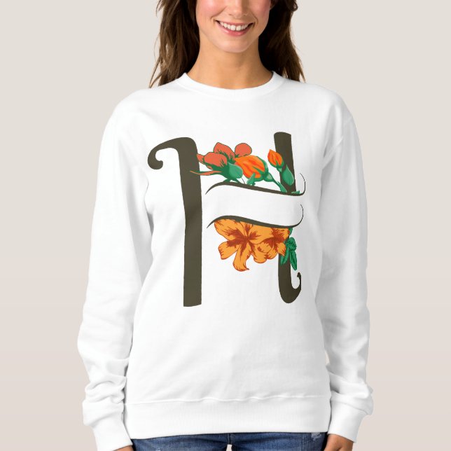 Sweatshirt Monographie florale H lettre majuscule (Devant)