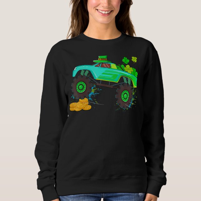 Sweatshirt Monster Truck Boys Toodles Enfants Shamrock St Pat (Devant)