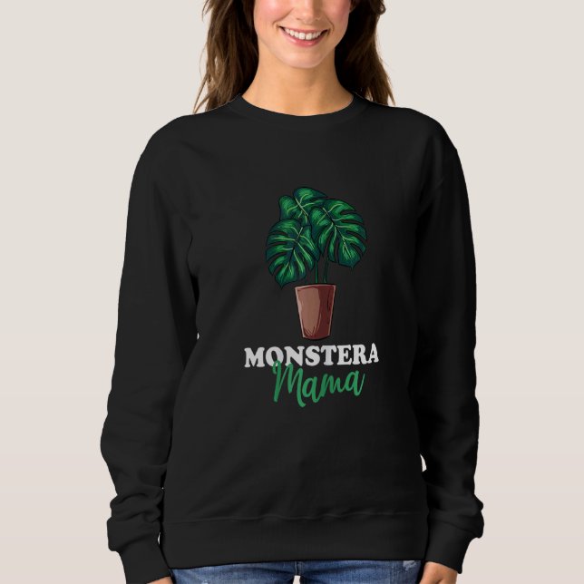 Sweatshirt Monstera Plante Monstera Mama femme mignonne (Devant)
