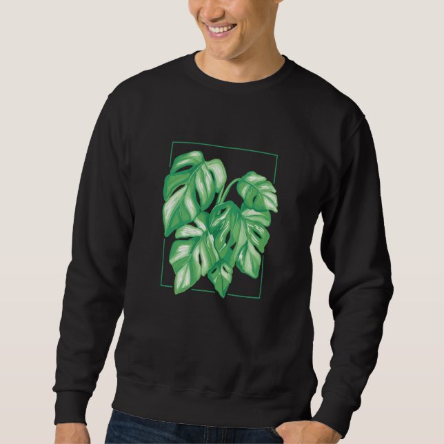 Sweatshirt Monstera Variegata House Plant Ear Tropical Leaf (Devant)
