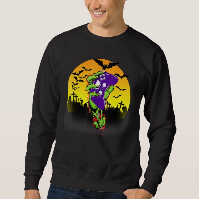 Sweatshirt Monstre de jeu vidéo de la main de zombie de joueu (Devant)
