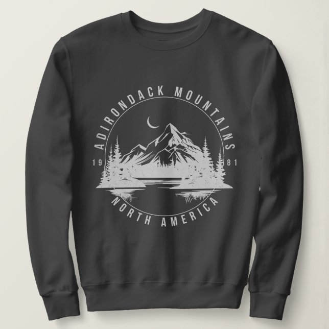 Sweatshirt Montagnes Adirondack Rétro Vintage 1981 (Design devant)