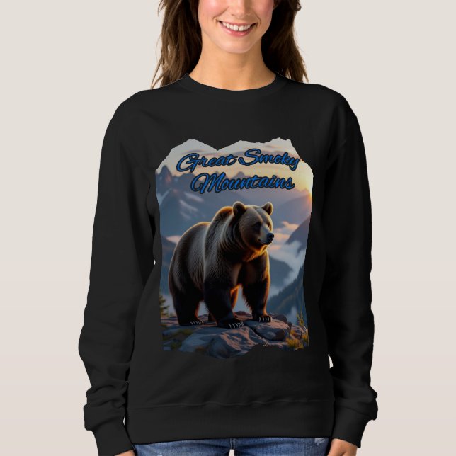 Sweatshirt Montagnes fumantes Ours noir (Devant)