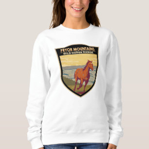 Sweatshirt Montagnes Pryor Wild Horse Range Vintage