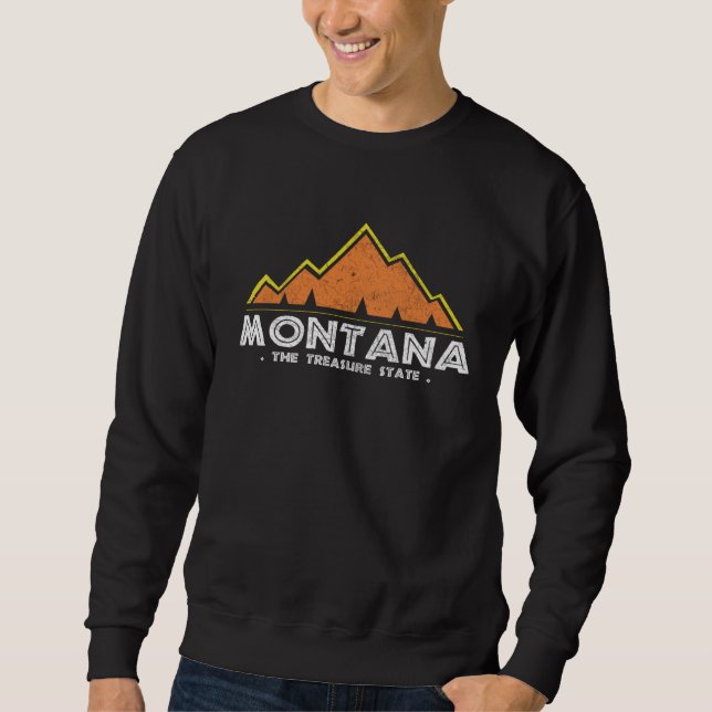 Sweatshirt Montana Vintage Retro Mountains Nature Hiking  1 (Devant)