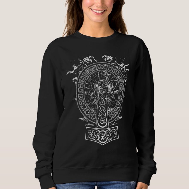 Sweatshirt Montée Des Vikings - Marteau De Thor - Mythologie  (Devant)