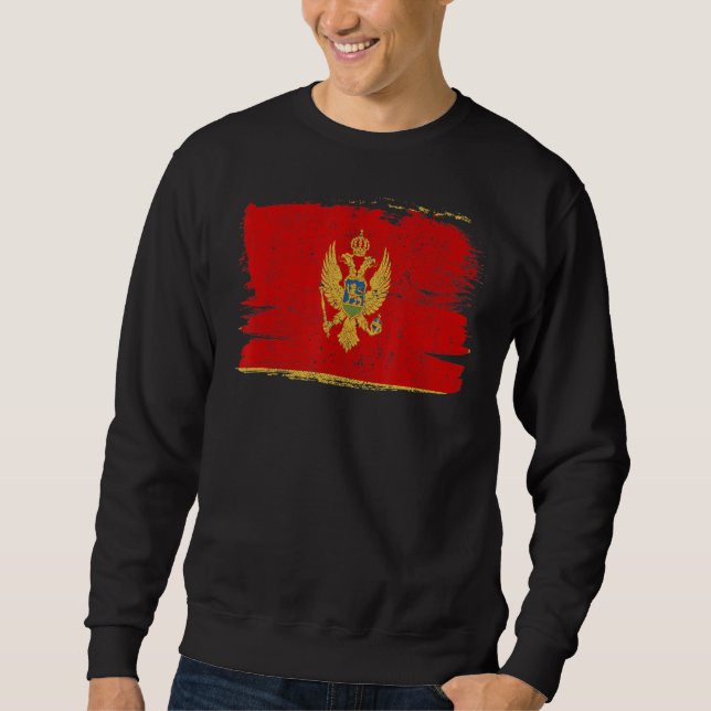 Sweatshirt Monténégro Drapeau Fierté Amitié Fière Paix Vinta (Devant)