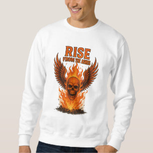 Sweatshirt Monter des cendres - Crâne flamboyant avec feu