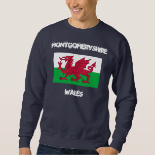 Sweatshirt Montgomeryshire, Pays de Galles avec drapeau gallo