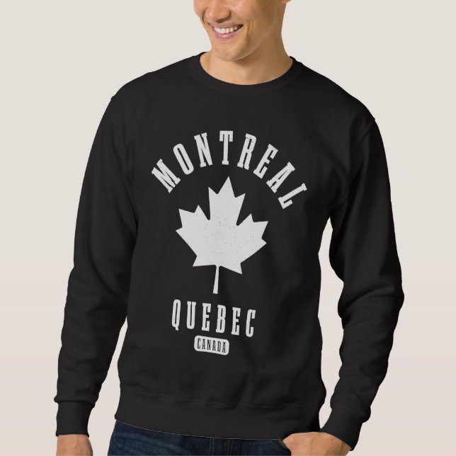 Sweatshirt Montréal Québec Canada Drapeau Canadien Fierté Vin (Devant)