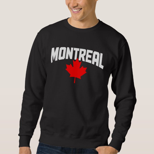 Sweatshirt Montréal Québec Feuille d'érable Canada Drapeau ca (Devant)