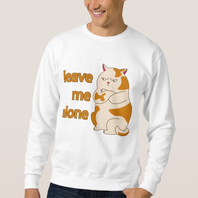 Sweatshirt Moody Grosse cat me laisse tranquille (Devant)