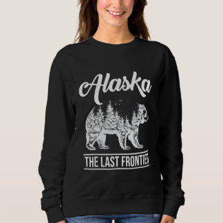 Sweatshirt Moose Alaska Dernière frontière Alaska Grizzly Bea