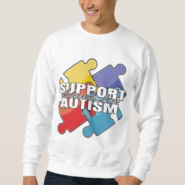 Sweatshirt Morceaux de puzzle de sensibilisation sur (Devant)