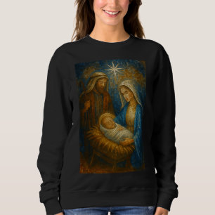 Sweatshirt Mosaïque de verre coloré de la Nativité Sainte F