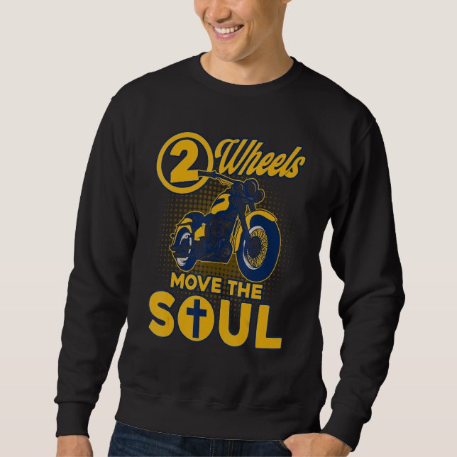 Sweatshirt Motard chrétien 2 roues font bouger l'âme (Devant)