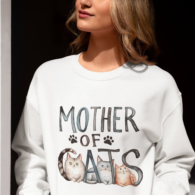 Sweatshirt Mother of Cats, Funny Gift for Cat mom (Créateur téléchargé)