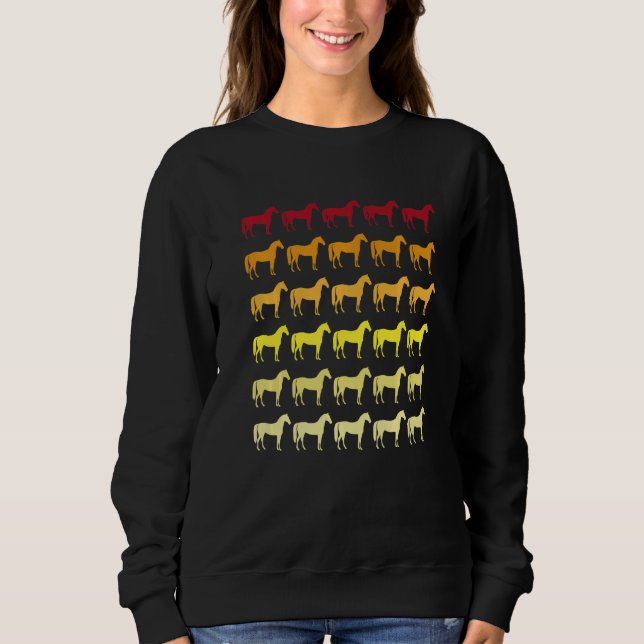 Sweatshirt Motif Animal Rétro Cheval   (Devant)