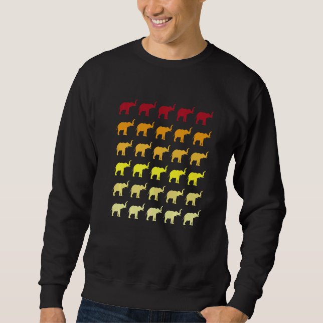 Sweatshirt Motif Animal Rétro Éléphant (Devant)