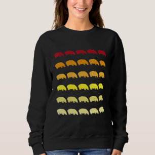 Sweatshirt Motif Animal Rétro Hippopotame